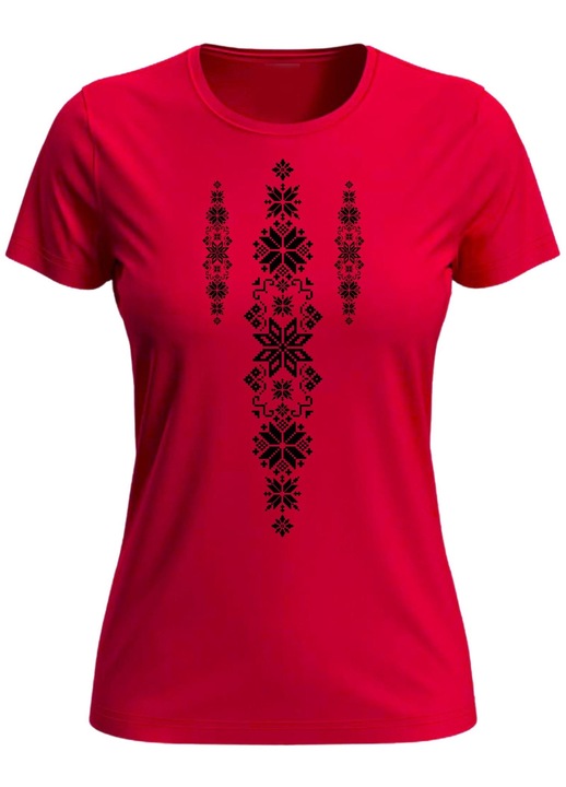 Tricou Traditii Romanesti, femei, Rosu