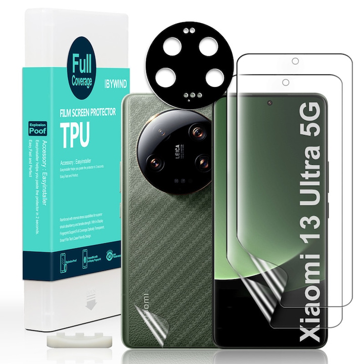 Folie Sticla Ibywind pentru Xiaomi 13 Ultra 5G, Pachet 2, TPU, protectie pentru obiectiv, Montaj Usor, Ultra HD, Anti Zgarieturi, Anti Socuri