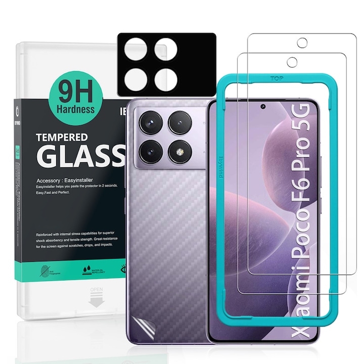 Folie Sticla Ibywind pentru Xiaomi Poco F6 Pro 5G, Pachet 2, Securizata, Anti Zgarieturi, Transparenta