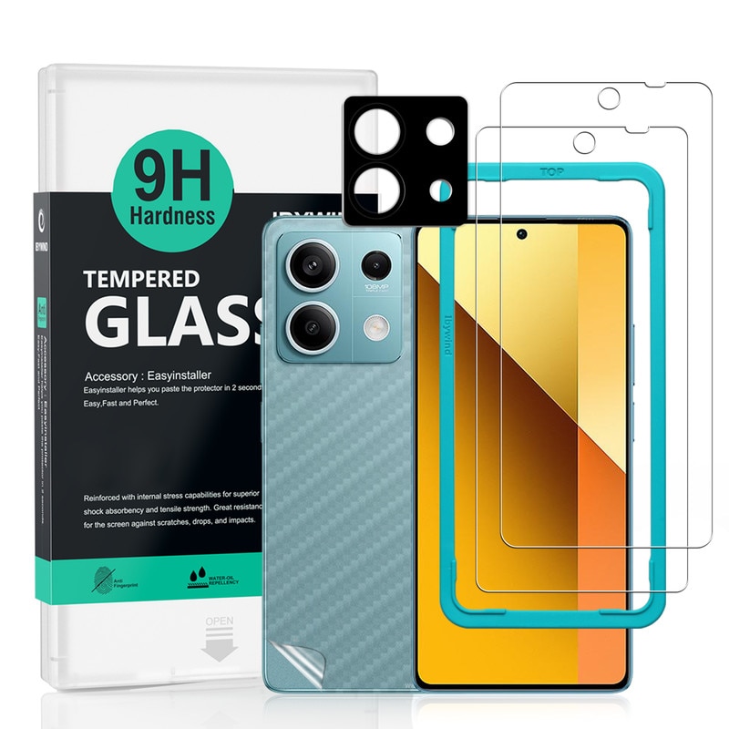 Folie Sticla Ibywind pentru Xiaomi Redmi Note 13 5G, Pachet 2, Sticla Securizata, protectie pentru obiectiv, Montaj Usor, Duritate Militara, Ultra HD, Anti Zgarieturi, Anti Socuri