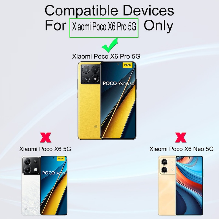 Folie Sticla Ibywind, pentru Xiaomi Poco X6 Pro 5G, Pachet 2, Anti Zgarieturi, Transparenta