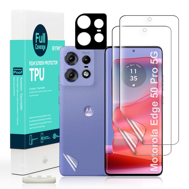 Folie Sticla Ibywind pentru Motorola Edge 50 Pro 5G, Pachet 2, TPU, protectie pentru obiectiv, Montaj Usor, Ultra HD, Anti Zgarieturi, Anti Socuri