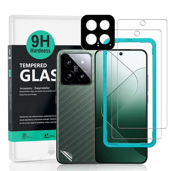 Folie Sticla Ibywind pentru Xiaomi 14 5G, Pachet 2, Sticla Securizata, protectie pentru obiectiv, Montaj Usor, Duritate Militara, Ultra HD, Anti Zgarieturi, Anti Socuri