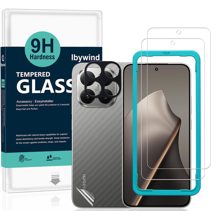 Folie Sticla Ibywind pentru Xiaomi 15T 5G, Pachet 2, Sticla Securizata, protectie pentru obiectiv, Montaj Usor, Duritate Militara, Ultra HD, Anti Zgarieturi, Anti Socuri