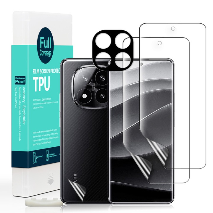 Set Folii protectie ecran Ibywind, TPU, pentru Xiaomi Redmi Note 14 Pro+ 5G, 2 buc, anti zgarieturi, montaj usor
