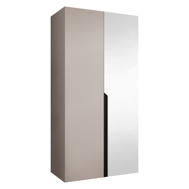 Dulap cu oglinda Frokow 2 100 MIRJAN 24 casmir + negru, 52x100x202 cm