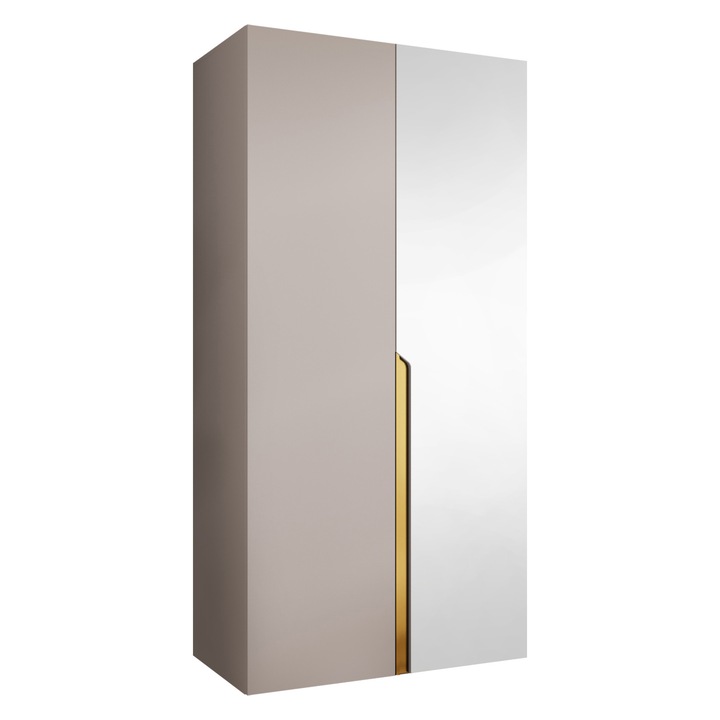 Dulap cu oglinda Frokow 2 100 MIRJAN 24 casmir + auriu, 52x100x202 cm