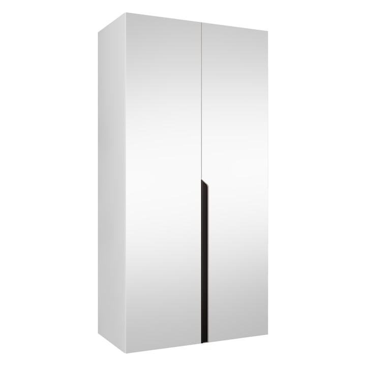 Dulap cu oglinda Frokow 3 100 MIRJAN 24 alb + negru, 52x100x202 cm