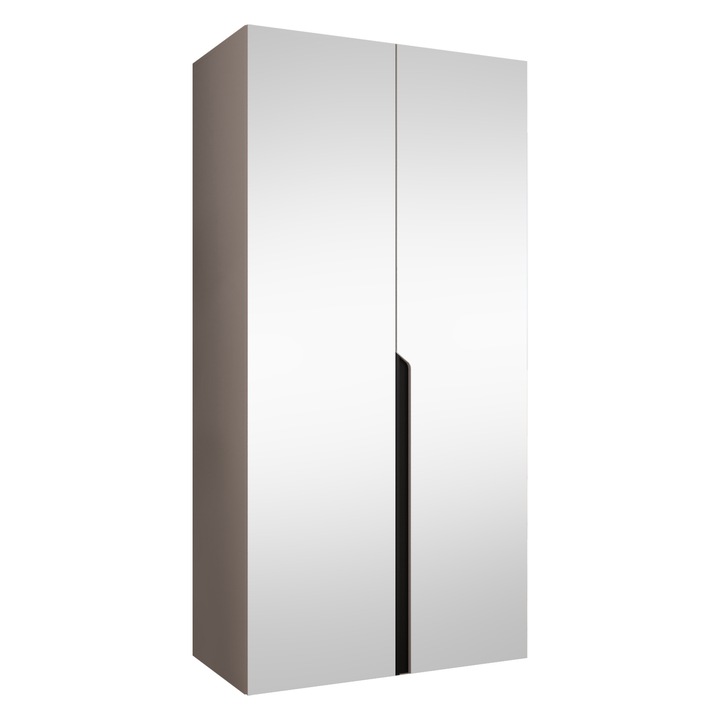 Dulap cu oglinda Frokow 3 100 MIRJAN 24 casmir + negru, 52x100x202 cm