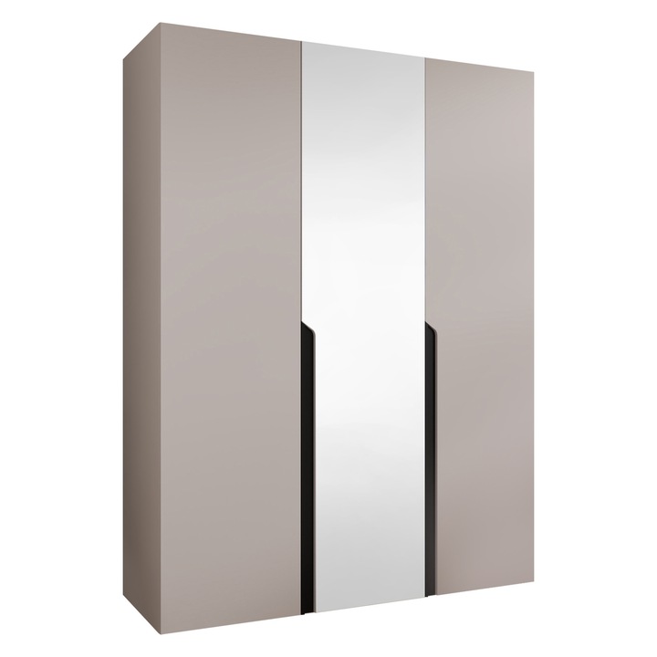 Dulap cu oglinda Frokow 2 150 MIRJAN 24 casmir + negru, 52x150x202 cm