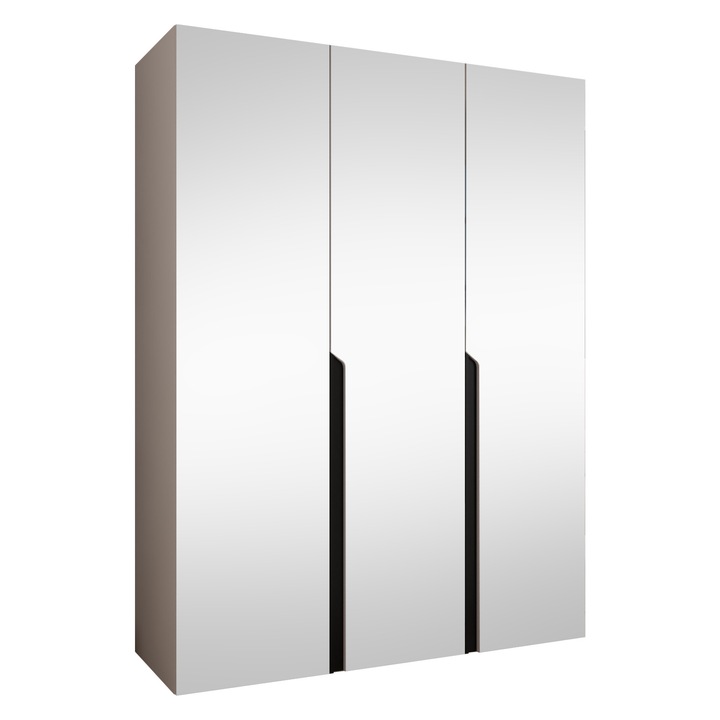 Dulap cu oglinda Frokow 3 150 MIRJAN 24 casmir + negru, 52x150x202 cm