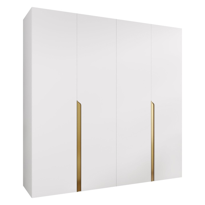 Dulap Frokow 1 200 MIRJAN 24 alb + auriu, 52x200x202 cm