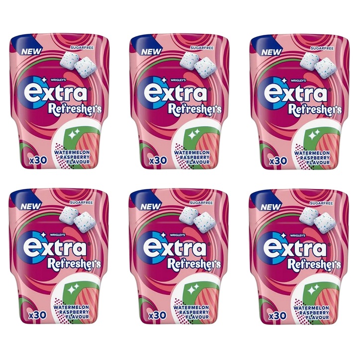 Guma de mestecat Wrigley's Orbit Refreshers pepene verde si zmeura set 6 buc x 30 pastile