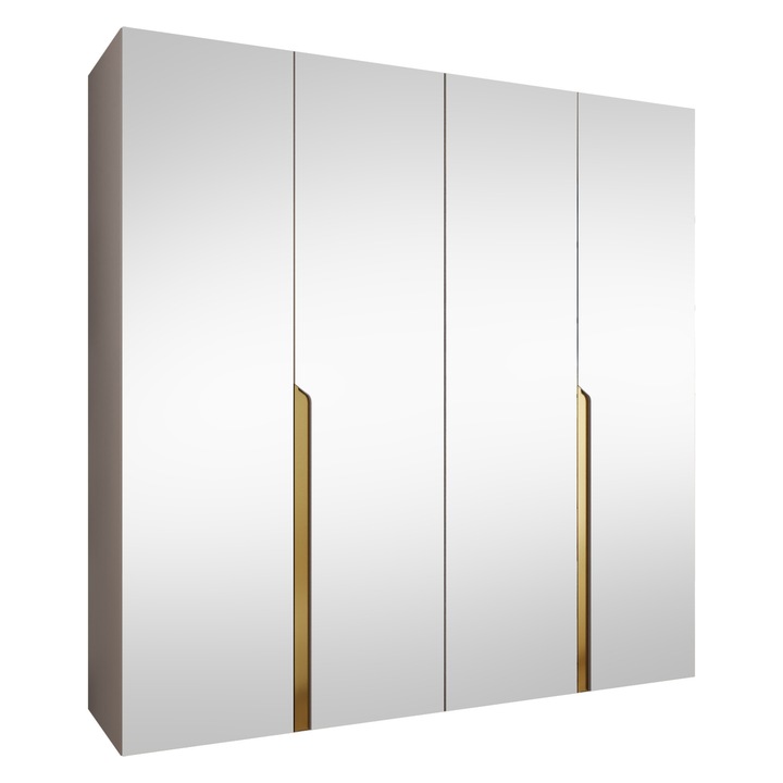 Dulap cu oglinda Frokow 3 200 MIRJAN 24 casmir + auriu, 52x200x202 cm