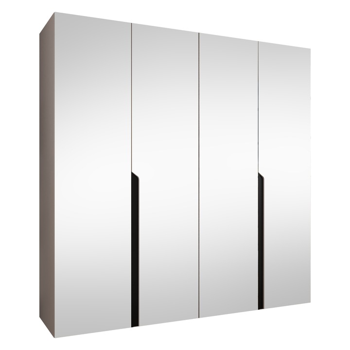 Dulap cu oglinda Frokow 3 200 MIRJAN 24 casmir + negru, 52x200x202 cm