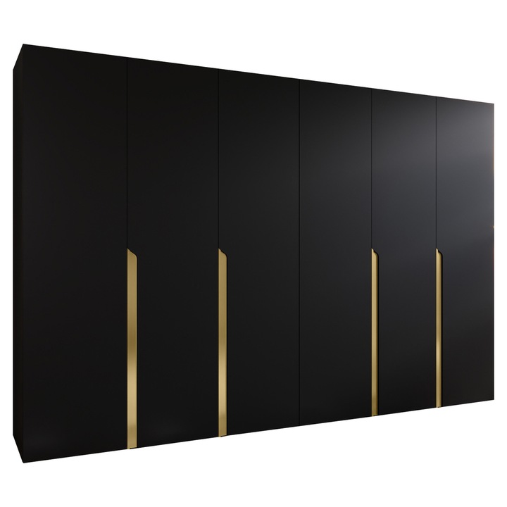 Dulap Frokow 1 300 MIRJAN 24 negru + auriu, 52x300x202 cm