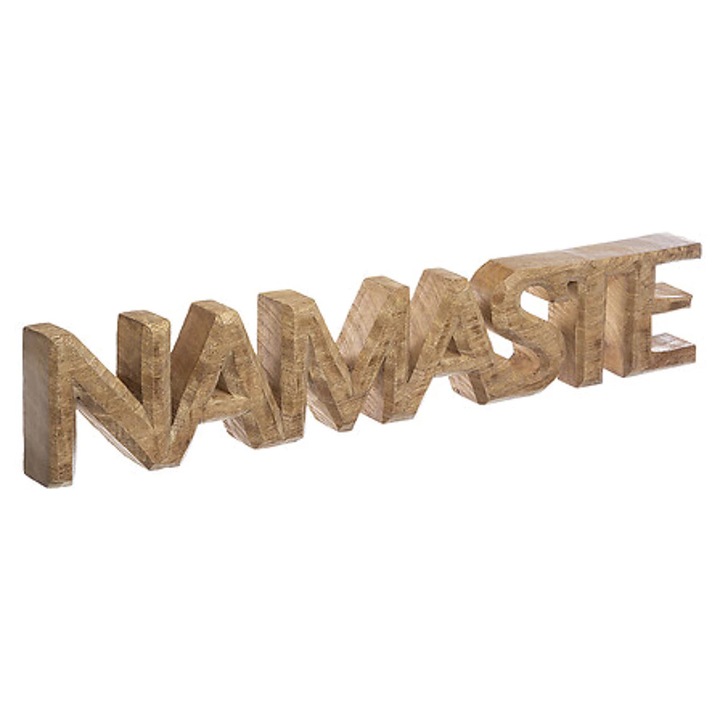 Decor din Lemn - Namaste, 56x3, 2x9, 5cm, Culoare Maro, Stil Rustic