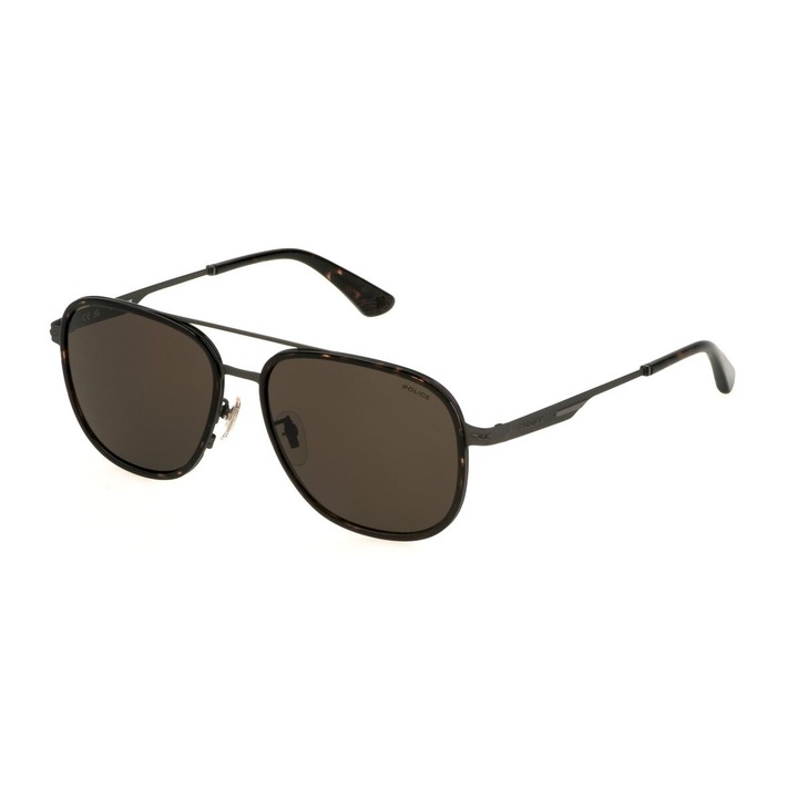 Ochelari de soare, Police, SPLL78-580627, maro, ø 58 mm, protectie UV400, material lentile policarbonat, include husa de marca, brate 145 mm, pod 16 mm