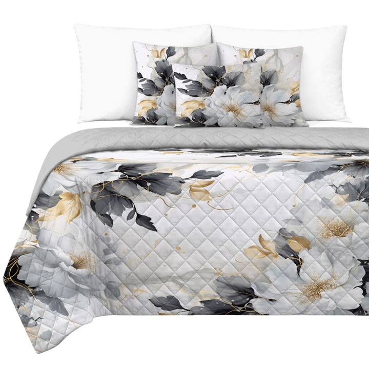 Cuvertura de Pat, HomeView, 160x200 cm, 100% Poliester, Usor de Intretinut, model 225