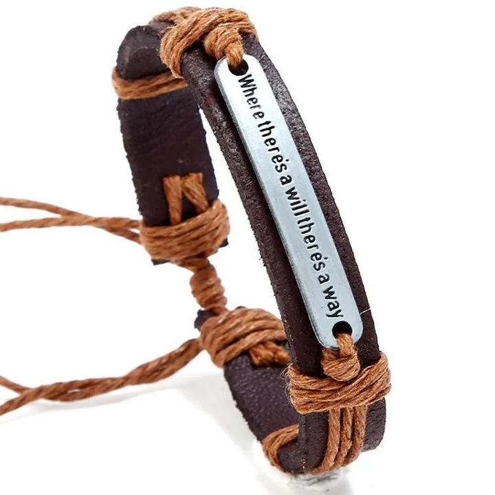 Bratara IZMAEL SE-33142, piele ecologica, maroniu, dimensiune reglabila