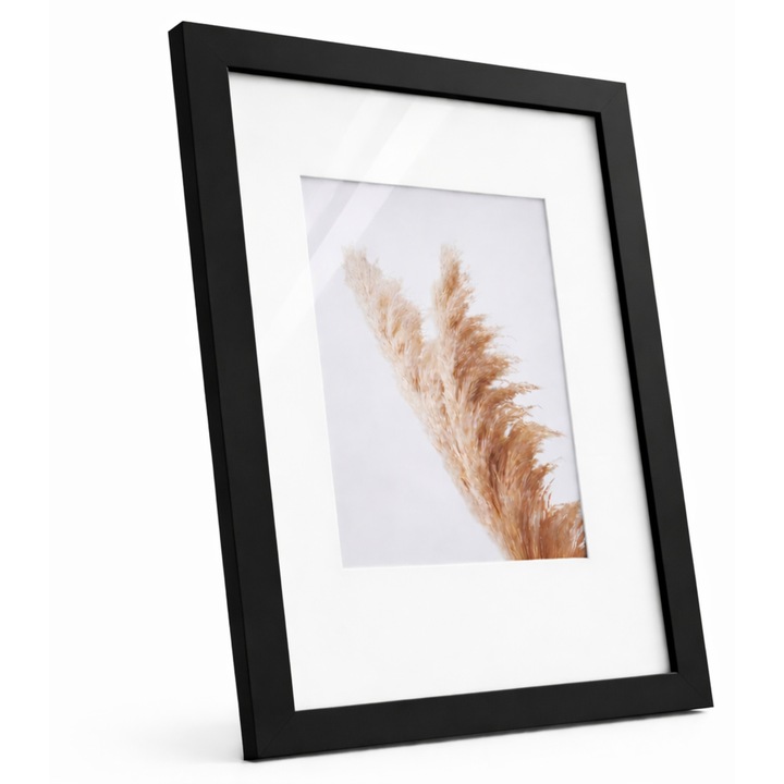 Rama Foto Marvit 21x30 cm Neagra, MDF cu Plexiglass, Design Modern Minimalist, Orientare Verticala/Orizontala