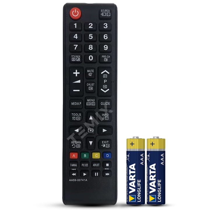 Telecomandă TV TEMIX, compatibilă Samsung, ergonomică, baterii incluse