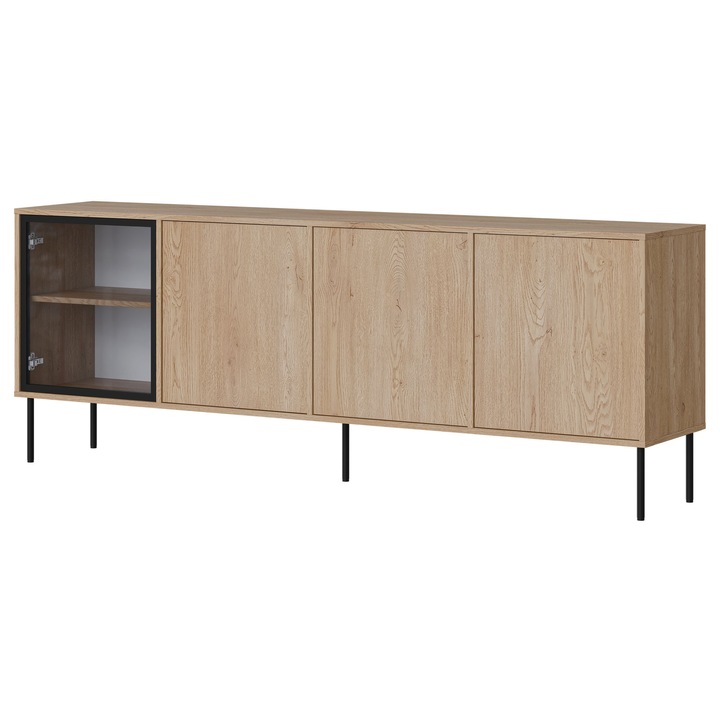 Comoda cu usi 200 Tugba 4D, MIRJAN 24, stejar cremona, 40x200x750 cm