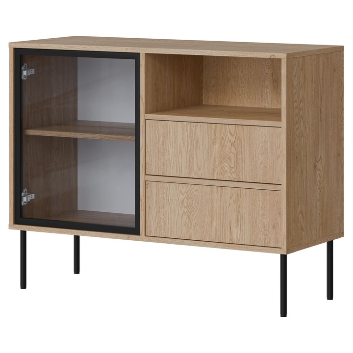 Comoda living 100 Tugba 1D2S, MIRJAN 24, stejar cremona, 40x100x80 cm