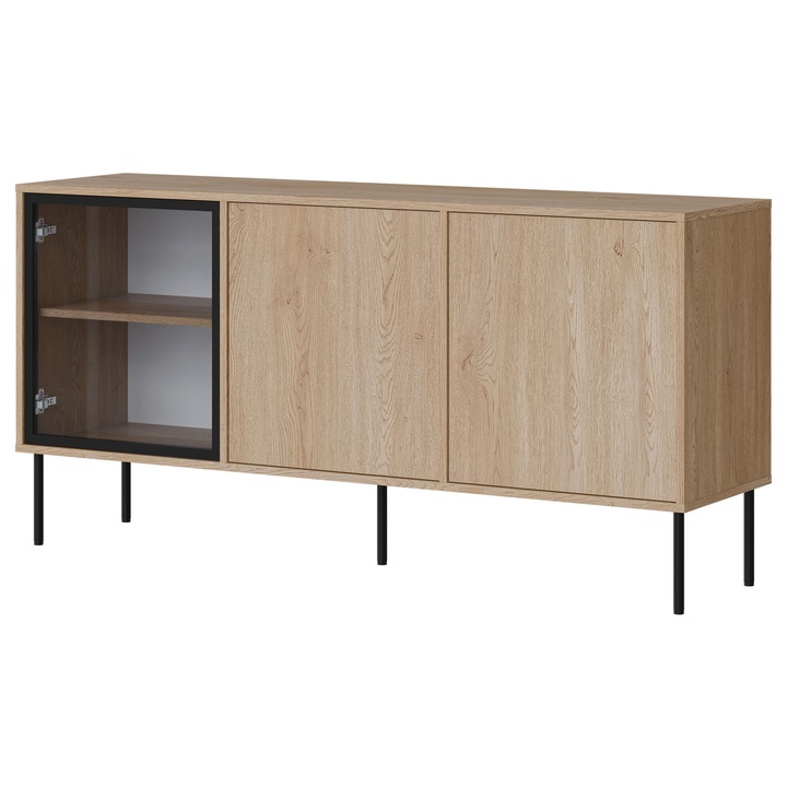 Comoda cu usi 150 Tugba 3D, MIRJAN 24, stejar cremona, 40x151x750 cm