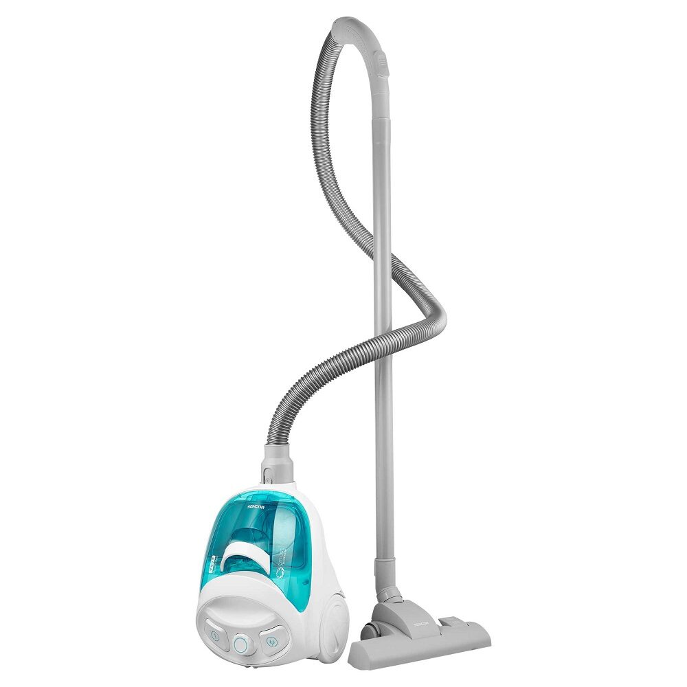 Aspirator Sencor fără sac, 800 W, capacitate 1,5 l, Cyclone cu filtre EPA E12, alb/albastru, 21x32x25 cm