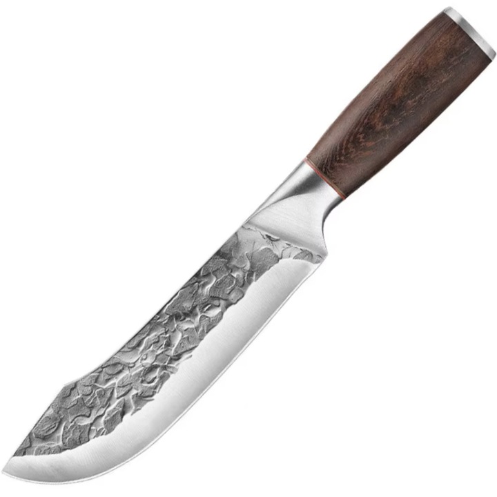 Cutit de bucatarie IZMAEL Butcher 16, 5cm, lama inox, maner maro
