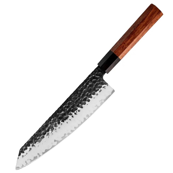 Cutit de bucatarie IZMAEL Kiritsuke, otel carbon, 37, 5cm, maro