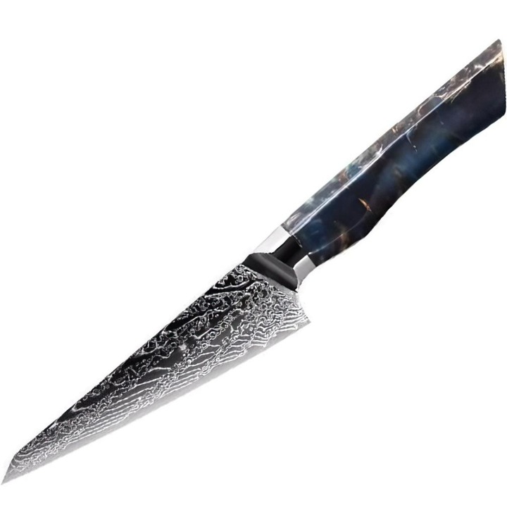 Cutit de bucatarie, IZMAEL, SE-37601, otel damasc, albastru, 15, 3 cm