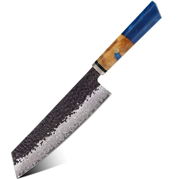 Cutit de bucatarie Kiritsuke, IZMAEL, otel VG-10, maner lemn, multicolor, 33cm