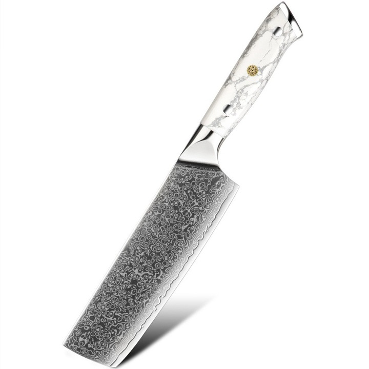 Cutit de bucatarie damasc IZMAEL, YU-37517, alb, 30x16cm