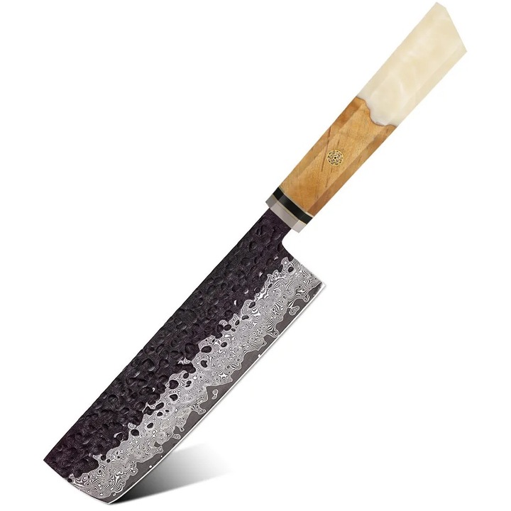 Cutit de bucatarie Nakiri, IZMAEL, otel VG-10, 17.5 cm, multicolor
