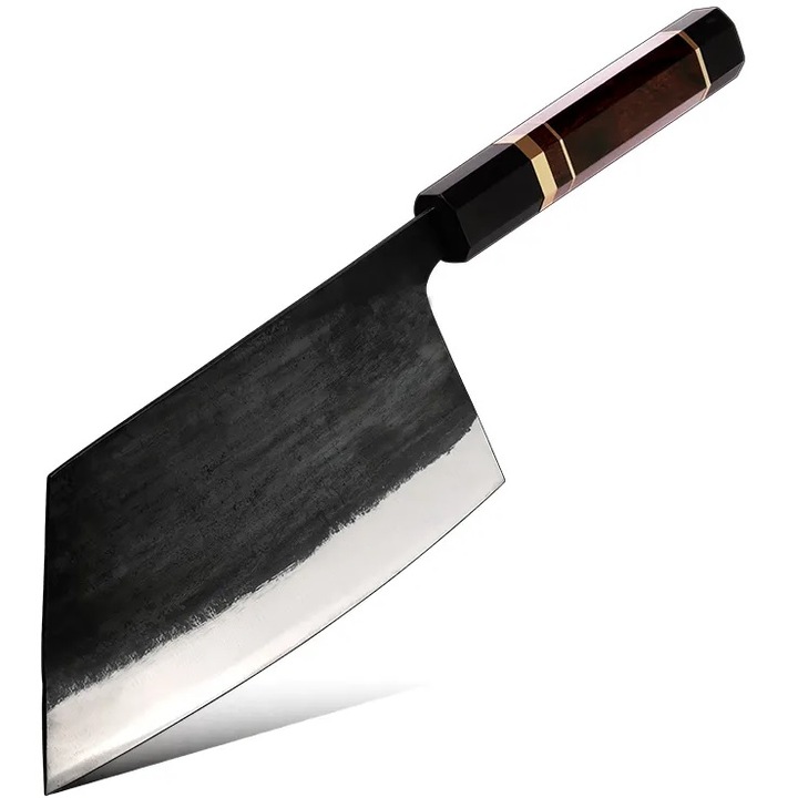 Cutit de bucatarie IZMAEL KA-27618, otel carbon, maner Ebenwood/Rosewood, maro/aurie, lama 17, 7cm