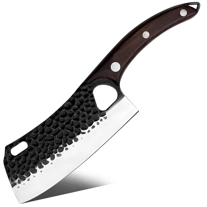 Satar de bucatarie IZMAEL, 16 cm, otel inoxidabil, lemn de abanos, maro