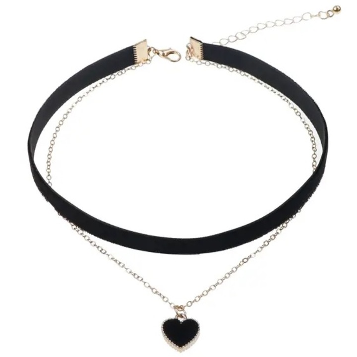 Colier, IZMAEL, LI-27501, negru/auriu, 29x7cm