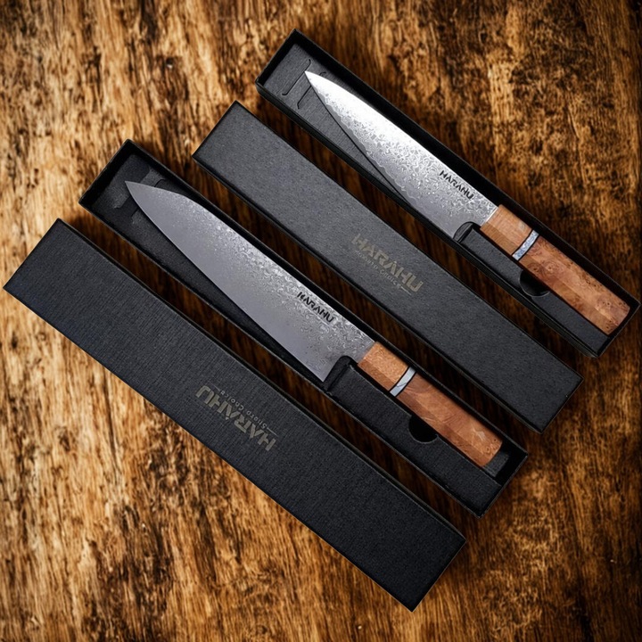 Set de cutite de bucatarie IZMAEL damasc EE-39210, 2 buc, maro, 33, 5cm x 21cm, 29, 5cm x 16, 5cm