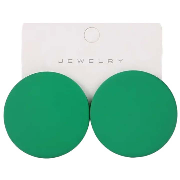 Cercei IZMAEL LI-30495, verde, 3, 4cm, aliaj