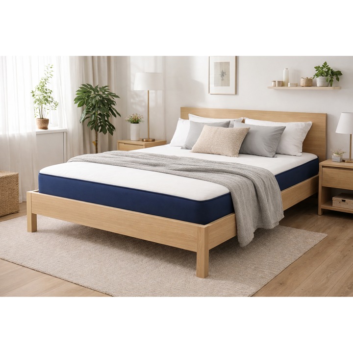 Saltea ortopedica 140x200x20cm din spuma ecologica, hipoalergenica, suprafata inferioara antiderapanta THOR
