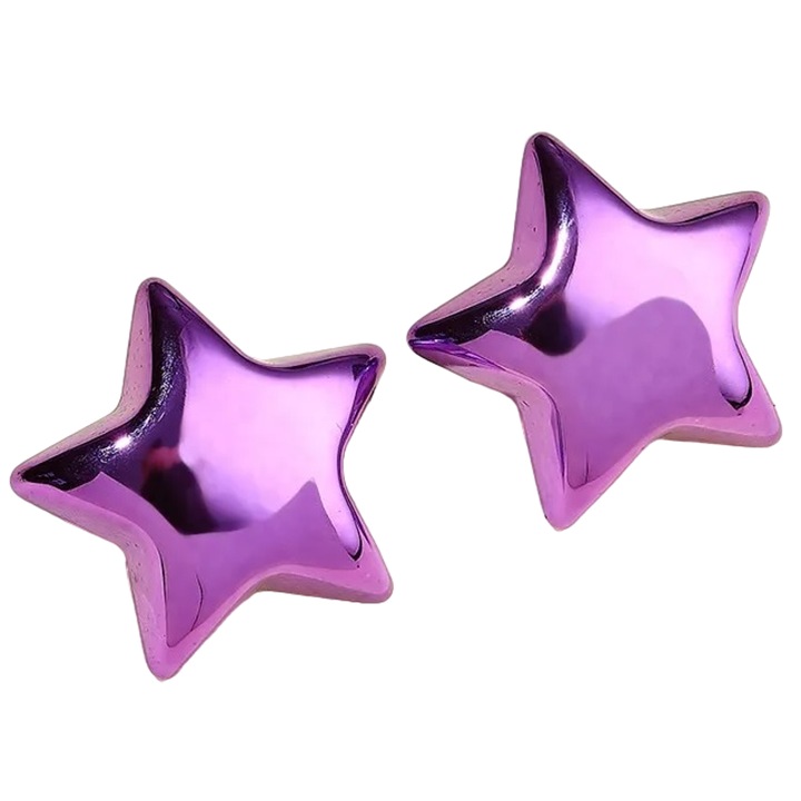 Cercei IZMAEL AD-33417, 2, 4x2, 4cm, violet, din acril
