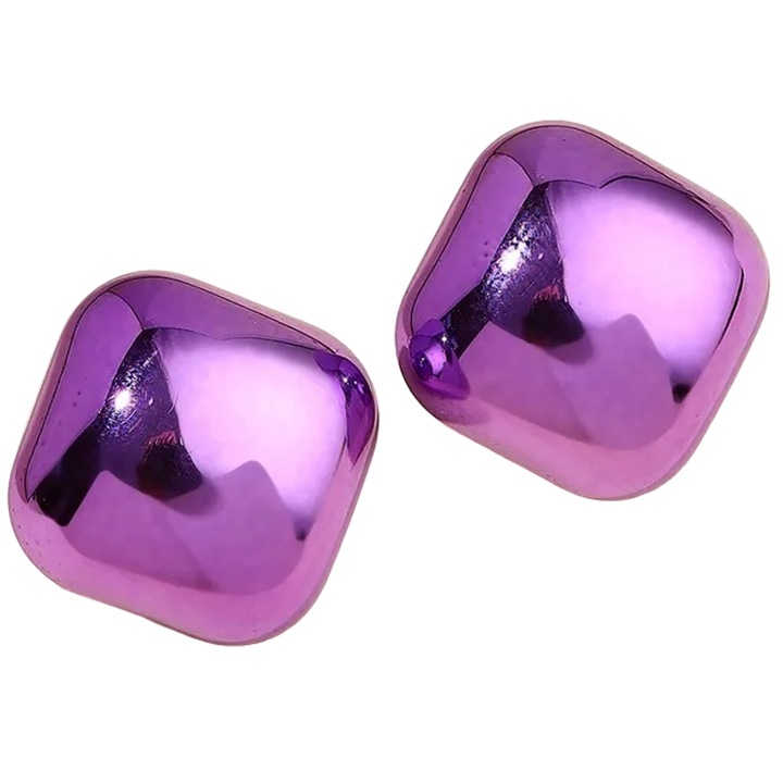 Cercei IZMAEL AD-33355, violet, 2x2cm, acril