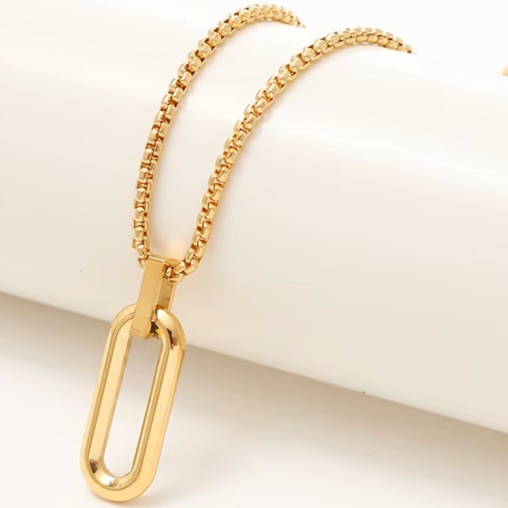 Colier bărbați IZMAEL, pandantiv oval 2, 8x1cm