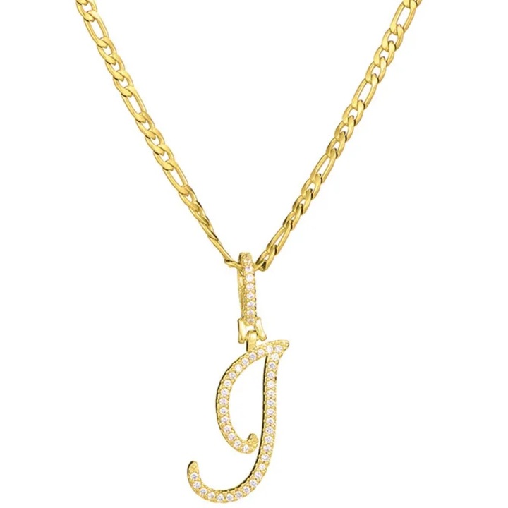 Colier, IZMAEL, litera I, 48cm, aurie