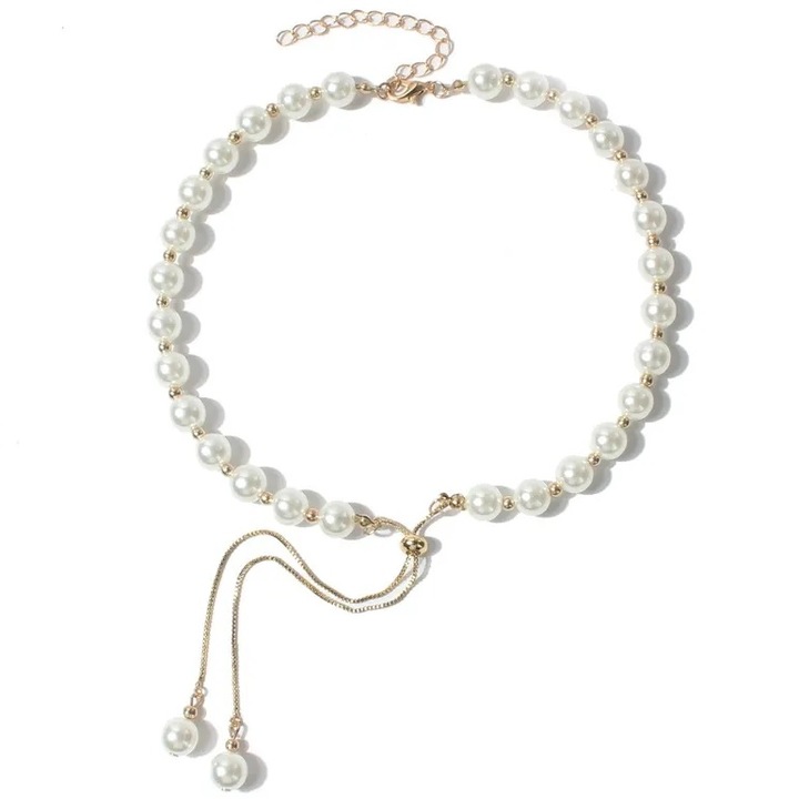 Colier IZMAEL WI-29866, aurie/ alb, 40x7cm