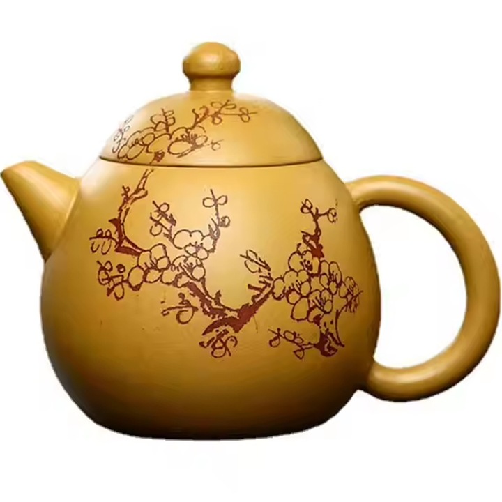 Ceainic IZMAEL JI-37610, galben, ceramică, capacitate 250ml, corp rotund