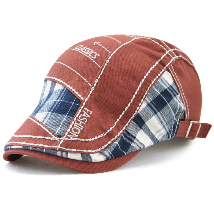 Beretă bărbați IZMAEL, roșie, 58cm, bumbac și lână