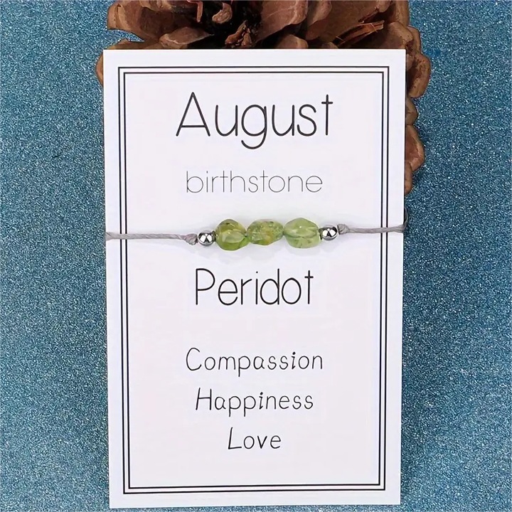 Bratara cu piatra de nastere - August / Peridot